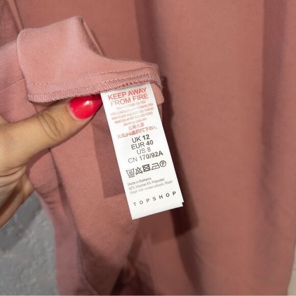 Topshop Pink Tilda Side Button Mini Dress Size‎ 8 - Picture 4 of 7